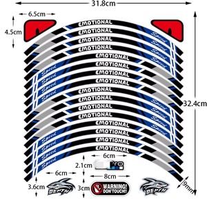 17 Autocollants Jante Réfléchissants Emotionnels pour Roues de Moto – Décalcomanies de Moyeu pour YAMAHA, Honda, Suzuki, BMW, Husqvarna - Product Image 5