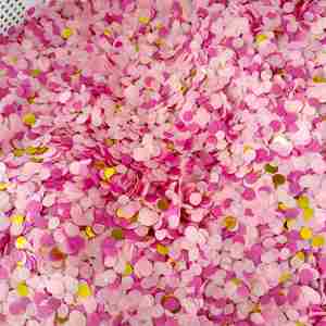 กระดาษขนาดเล็กรูปทรงกลมสีทองชมพู1ซม. สำหรับตกแต่งงานแต่งงาน - Product Image 1