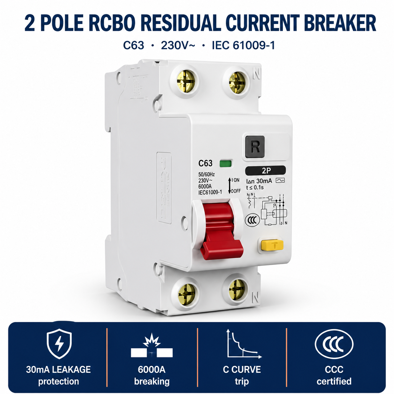 Wanbo-152 Customizable MCB Electrical Mini Circuit Breakers Overload Protector For Solar Pv 6A 10A 16A 20A 25A 32A 40A 50A 63A · image 2