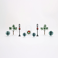 Ensemble de figurines de village de Noël décoratives, ensemble de Noël éclairé par LED avec figurines, arbre de Noël pour la scène de la ville de Noël, décoration de bureau