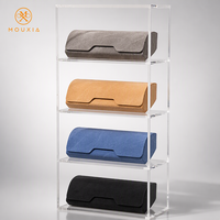 Étui à lunettes en cuir PU fait main avec logo personnalisé, boîte de rangement portable haut de gamme anti-pression pour lunettes de soleil
