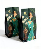 Sachet Doypack Personnalisé en Film PE avec Fermeture Ziplock et Valve pour Emballage Alimentaire Grains de Café Anti-humidité Logo Personnalisé
