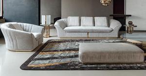 Foshan Ensemble de canapés italiens design de <span class=keywords><strong>luxe</strong></span> en cuir haut de gamme avec combinaisons de tissus pour villas de vie - Product Image 4