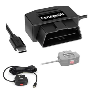 Fabriklieferung OBD2 zu USB Typ-C Mini/Micro-USB-Port Ladekabel mit Schalterknopf für Auto-Dashcam Fahrgerät