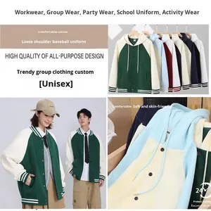 Chaqueta Bomber Retro Americana de Moda, 320g, Holgada, con Bloques de Color, Estilo Patchwork, Ropa de Trabajo Personalizada, Ropa Urbana de Otoño para Hombre - Product Image 6