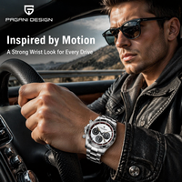 Montre-bracelet Pagani Design PD-1676 1676 pour homme, quartz japonais, acier inoxydable, cuir, étanche, montre-bracelet de luxe pour homme, Reloj + boîte