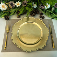 Assiettes de présentation électroplaquées or et argent pour hôtels, mariages et événements de prestige