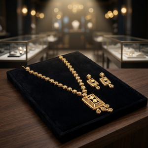 Wholesale Brass 14K 18K 24K Gold Filled Fashion Necklaces Dubai Style Long Jewelry Set Traditional Turkish Design Jewelry Set - Product Image 2
