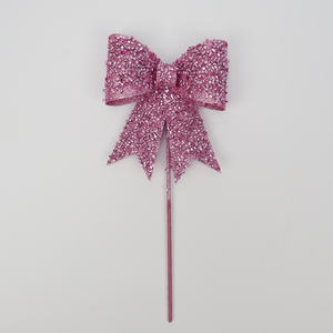 โบว์กลิตเตอร์สำหรับงานปาร์ตี้คริสต์มาส MEICHUANGHUI โบว์ลายพีวีซีแบบกำหนดเอง โบว์ลายคริสต์มาส โบว์สำหรับตกแต่งคริสต์มาส - Product Image 5