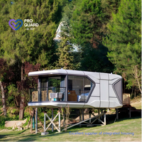 Capsule de camping en acier de 38 m2 au design luxueux, maison préfabriquée avec système intelligent moderne et fonction respirante