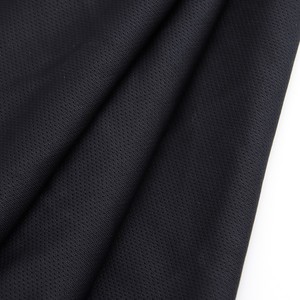 <strong>Black</strong> 100% Polyester Eco-Friendly Lightweight Interlock Eyelet Fabric Breathable Knitted <strong>Jersey</strong> Textile for Activewear - Product Image 5