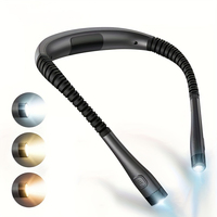 Luz de Lectura Recargable para el Cuello con 3 Temperaturas de Color, Brillo Ajustable, 1000mAh, Tipo-C, Manos Libres