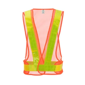 Reflective Vest Security High Visibility Vest Adjustable Fishing Net Mesh Safety Vest Belt Waistcoat