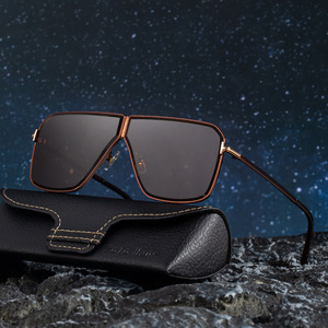 Lunettes de soleil carrées Jojo Hane, monture en métal, protection UV400, lunettes de conduite unisexes, verres bleus, pare-soleil de classe 2 - Product Image 4