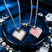 Colliers magnétiques romantiques pour couples, cadeau de la Saint-Valentin, collier pour meilleures amies, collier en forme de cœur, ensemble de bijoux