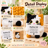 Animaux au crochet faits main personnalisés avec carte de message d'énergie positive : Chat, Vache, Canard, Papillon, Licorne, Baseball, Cadeau, OEM, Vente en gros