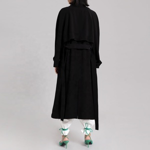 Cappotto <span class=keywords><strong>Classico</strong></span> Invernale da <span class=keywords><strong>Donna</strong></span> di Marca <span class=keywords><strong>Trench</strong></span> alla Moda Giacca a Doppio Petto Lunga Nera per <span class=keywords><strong>Donna</strong></span> - Product Image 6