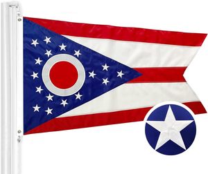 Bandera Bordada del Estado de <span class=keywords><strong>Ohio</strong></span> al por Mayor, 3x5 pies, Bandera Urbana Resistente para Uso en Interiores/Exteriores con Ojales de Latón, Bandera de OH de EE. UU. - Product Image 1