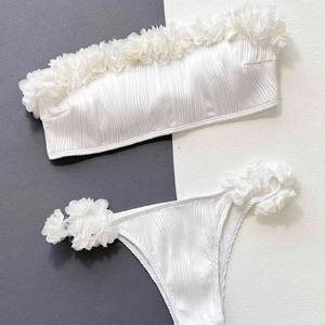 Couleur unie 2 pièces ensemble soutien-gorge <span class=keywords><strong>culotte</strong></span> femmes Sexy Bikini <span class=keywords><strong>blanc</strong></span> natation Bikini <span class=keywords><strong>maillot</strong></span> <span class=keywords><strong>de</strong></span> <span class=keywords><strong>bain</strong></span> fleur taille haute <span class=keywords><strong>blanc</strong></span> <span class=keywords><strong>maillot</strong></span> <span class=keywords><strong>de</strong></span> <span class=keywords><strong>bain</strong></span> - Product Image 3