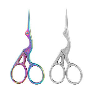 Ciseaux de maquillage en acier inoxydable or Rose rétro d'usine ciseaux de <span class=keywords><strong>fil</strong></span> de broderie de grue pointue droite pour les sourcils de thé <span class=keywords><strong>à</strong></span> la maison - Product Image 1