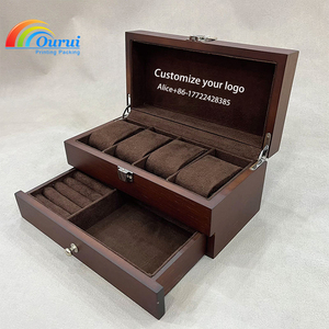 Factory Custom Wooden Watch & Jewelry <b>Storage</b> <b>Box</b> with <b>Drawer</b>, Luxury Multi-functional Watch Organizer <b>Box</b> for Men and Women - Product Image 3