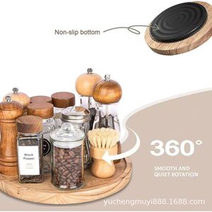 Wooden Round <b>Tray</b> Desktop Ornament <b>Storage</b> Dish Multifunctional Decorative Plate For Kitchen Or Living Room - Product Image 3