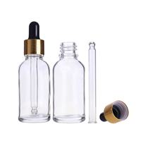 Vente en gros d'usine, flacon compte-gouttes en verre transparent personnalisé de luxe pour huile essentielle de fleurs, avec bouchon compte-gouttes