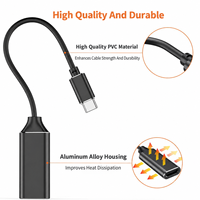 Typ-C-zu-Adapter 4K-Videokonverter mit Aluminiumgehäuse und kurzem Kabel für den Einsatz mit externen Monitoren am Laptop