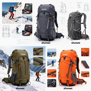 Zaino da Trekking e Campeggio di Grande Capacità, Impermeabile in Nylon 50-70L, per Escursioni in Montagna - Product Image 4