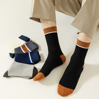 Chaussettes mi-mollet pour hommes à rayures sportives, en coton premium côtelé, ajustement confortable, respirantes et confortables, vente en gros, fabrication sur mesure en usine