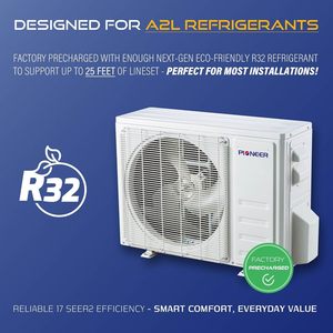Aire Acondicionado Mini Split sin Ductos Pioneer, 11500 BTU, 17 SEER2, Bomba de Calor Inverter, 115V, Blanco, Kit de 16 Pies - Product Image 3
