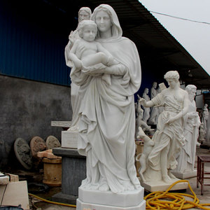 Handmade Life Size Indoor Decoration Western Style Religious Figure Marble Sculpture Jesus Christ Marble Religious Statues <b>White</b> - Product Image 2
