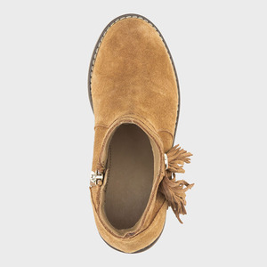 Tomaia in pelle scamosciata marrone invernale con decorazione nappa laterale <span class=keywords><strong>stivaletti</strong></span> piatti da scuola per <span class=keywords><strong>bambina</strong></span> - Product Image 3