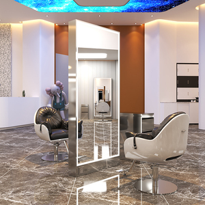 Espejos LED de doble cara modernos para peluquería, conjunto de muebles de peluquería con características duraderas, vestidor personalizado de lujo - Product Image 3