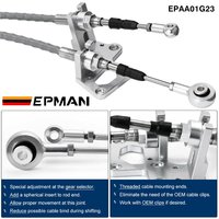 Boîtier de levier de vitesses de course en aluminium CNC EPMAN et ensemble de câbles de double commande de vitesses pour Acura RSX 02-06 Civic EG EK K-Swap sans pommeau de levier de vitesses EPAA01G23