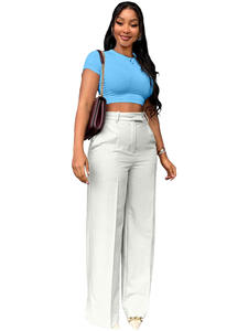 Vendita calda estate <span class=keywords><strong>pantaloni</strong></span> Casual a <span class=keywords><strong>vita</strong></span> alta da <span class=keywords><strong>donna</strong></span> eleganti da ufficio per affari <span class=keywords><strong>pantaloni</strong></span> <span class=keywords><strong>taglie</strong></span> larghe elasticizzate - Product Image 5