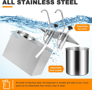 Dispensador de Salsas de Acero Inoxidable, Bomba Comercial de 2*2L para Condimentos - Product Image 2