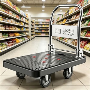 Carrello Pieghevole in Acciaio <span class=keywords><strong>a</strong></span> 4 <span class=keywords><strong>Ruote</strong></span>, Portatile e Robusto, Capacità di Carico 400kg, <span class=keywords><strong>per</strong></span> Trasporto Merci, Vendita all'Ingrosso - Product Image 1