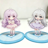 Expositor Giratorio Holográfico Personalizado de Acrílico Duradero para Figuras de Anime, Derivados de Animación DIY, Personajes de Dibujos Animados, Marca PUDE