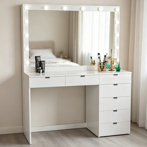 Runwood Beside Cabinet <strong>Cheap</strong> Apartment Vanity <strong>Mirror</strong> Custom Vanity <strong>Mirror</strong> Lighted Metal Knobs Makeup Table Set With <strong>Mirror</strong> - Product Image 1