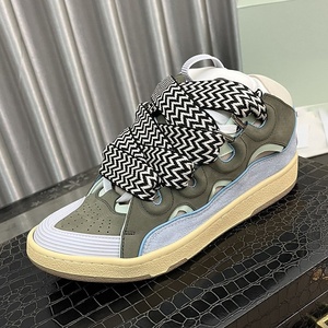 Baskets plateforme rétro en cuir unisexe Lanvine de haute qualité, chaussures de marche décontractées de luxe à lacets, résistantes à l'usure pour l'extérieur - Product Image 6