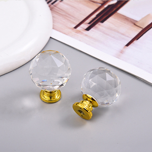 럭셔리 유럽형 가구 단일 구멍 손잡이 캐비닛 투명 크리스탈 핸들 - Product Image 2