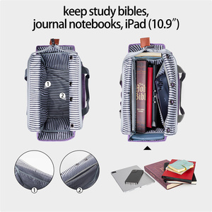 Bolsa para Biblia con Múltiples Bolsillos, Estuche para Biblia, Bolso Tote para Mujer, Fundas para Libros de Gran Capacidad para Libros de Tapa Blanda - Product Image 2