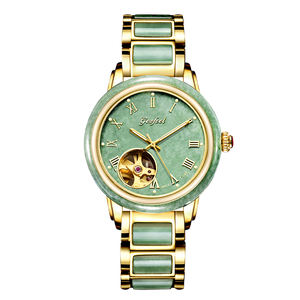 Chinese Manufacturer Luxury <b>Automatic</b> Mechanical <b>Watches</b> for Men and Women <b>Skeleton</b> Dial Natural Jade <b>Watch</b> - Product Image 3