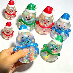 Christmas Glitter Snowman Squishy Transparent Jelly Maltose Squeeze Toys Sensory Fidget Stress Relief <b>Party</b> Gift <b>for</b> <b>Kids</b> Adults - Product Image 1