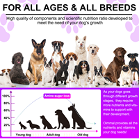 Aliments pour Animaux en Gros, Complément Herbal avec 6 Probiotiques pour la Santé Intestinale, Comprimés à Croquer 60 Bouchées Molles, Multivitamines 15 en 1 pour la Peau et la Santé Cardiaque du Chien