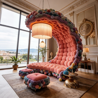 Canapé-lit moderne Nest, lit de repos unique en forme de lune, canapé rembourré de luxe, mobilier de salon esthétique, pièce maîtresse