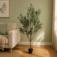 Arbre d'olivier artificiel de 180 cm en pot, article très demandé à l'international, pour la décoration intérieure au sol et la personnalisation de l'aménagement paysager