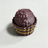 Gantungan Kunci Fidget Clicker Cokelat Cetak 3D Bentuk Kacang Cokelat, Tombol Tekan Pereda Stres, Mainan Lucu, Hadiah Liontin