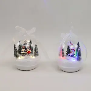 卸売光沢のあるクリスマスガラスボールクリア高級クリスマスボール装飾ウォーターグローブ装飾品